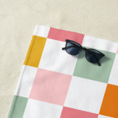 Serviette De Plage Damier Coloré (En situation)