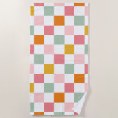 Serviette De Plage Damier Coloré (Devant)