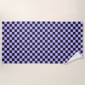 Serviette De Plage Damier lilas français (Devant)