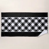 Serviette De Plage Damier noir blanc (Devant)