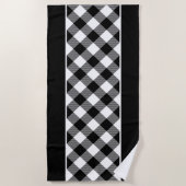 Serviette De Plage Damier noir blanc (Devant)