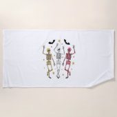 Serviette De Plage Dancing Skeleton Halloween (Devant)