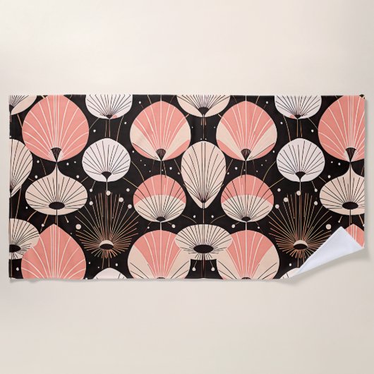 Serviette De Plage Dandelions -Mi-siècle- Design moderne rétro (Devant)