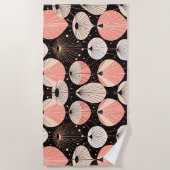 Serviette De Plage Dandelions -Mi-siècle- Design moderne rétro (Devant)