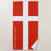 Serviette De Plage Dannebrog ; Le drapeau officiel du Danemark (Devant)