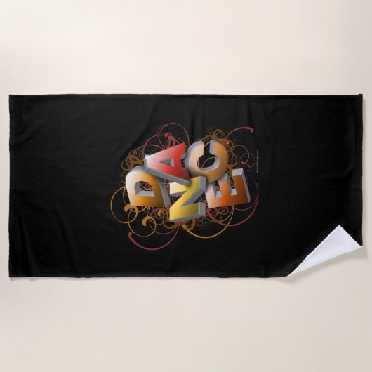 Serviette De Plage Danse 3D (automne) (Devant)