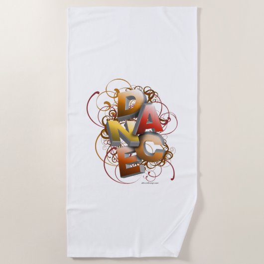 Serviette De Plage Danse 3D (automne) (Devant)