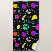 Serviette De Plage Danse énergique de fruits néons (Devant)