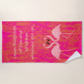 Serviette De Plage Danse Flamant rose (Devant)