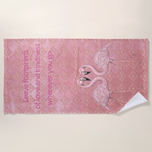 Serviette De Plage Danse Flamant rose (Devant)