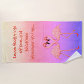 Serviette De Plage Danse Flamant rose (Devant)