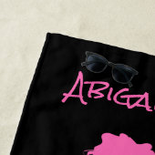 Serviette De Plage Danse irlandaise personnalisée Danse noire et rose (En situation)