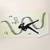Serviette De Plage Danse Jazz Musique Jaune (Devant)
