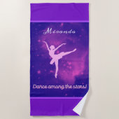 Serviette De Plage Danse Parmi Les Étoiles Ballerina Galaxy (Devant)