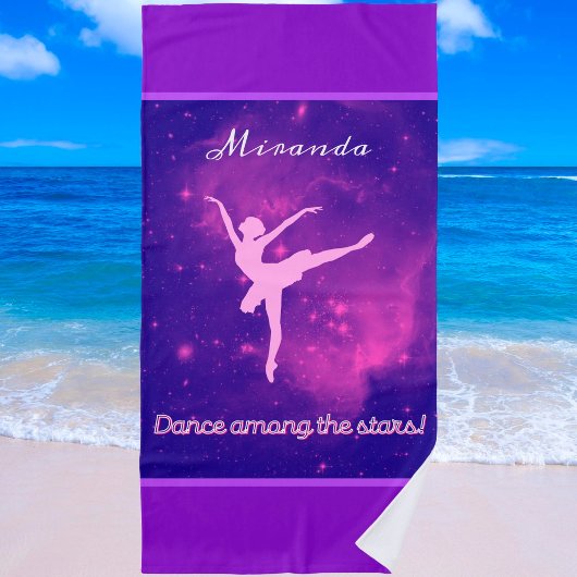Serviette De Plage Danse Parmi Les Étoiles Ballerina Galaxy