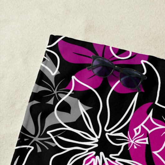 Serviette De Plage Danser Hibiscus Hawaii Violet Blend (En situation)