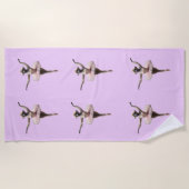 Serviette De Plage Danseur De Ballet Gibbon Monkey Dans Un Tutu, (Devant)