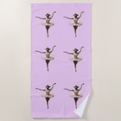 Serviette De Plage Danseur De Ballet Gibbon Monkey Dans Un Tutu, (Devant)