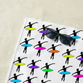 Serviette De Plage Danseurs de ballet Ballerina Neon Tutus Silhouette (En situation)