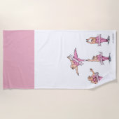 Serviette De Plage Danseurs de ballet Tutu Rose (Devant)