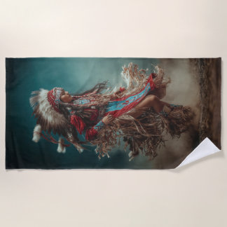 Serviette de plage danseuse amérindienne