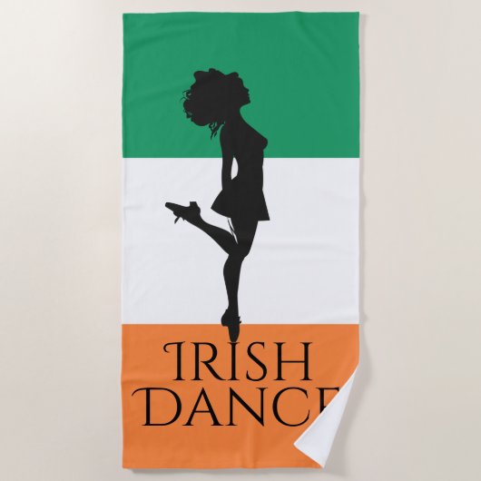 Serviette De Plage Danseuse irlandaise et Drapeau irlandais Dance de (Devant)
