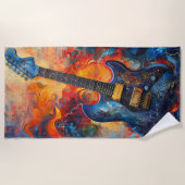 Serviette de plage d'art de guitare électrique (Devant)