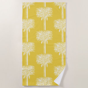Serviette De Plage Date tropicale moderne Jaune de palme