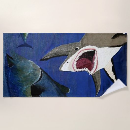 Serviette de plage d'attaque de requin (Devant)