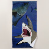 Serviette de plage d'attaque de requin (Devant)