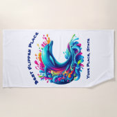 Serviette De Plage Dauphin coloré (Devant)