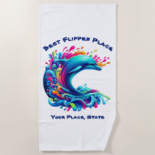 Serviette De Plage Dauphin coloré (Devant)