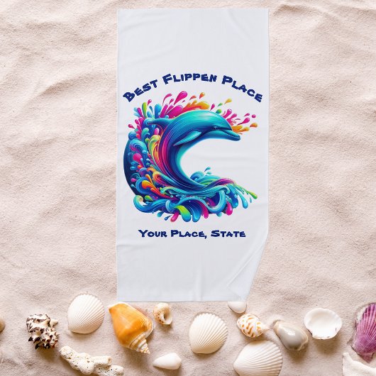 Serviette De Plage Dauphin coloré