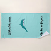 Serviette de plage dauphin couleur sarcelle (Devant)