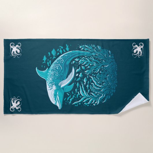 Serviette De Plage Dauphin de natation (Devant)