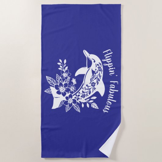 Serviette De Plage Dauphin hawaïen Fabulous-Deep Blue (Devant)