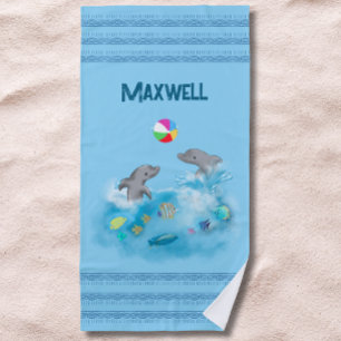 Serviette De Plage Dauphin nautique Été amusant Volley-ball garçons