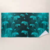 Serviette De Plage dauphin, poisson, nature, aquatique, design, belle (Devant)