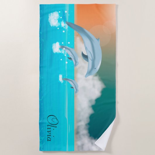 Serviette De Plage Dauphins (Devant)