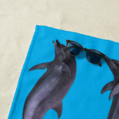 Serviette De Plage Dauphins de natation vintage (En situation)