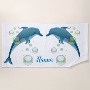 Serviette De Plage Dauphins et bulles