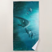 Serviette De Plage Dauphins qui nagent pour s'amuser (Devant)