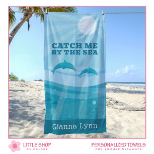 Serviette De Plage Dauphins Vagues de l'océan Personnalisé