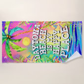 Serviette De Plage Daytona Beach est mon Happy Place Beach Towel (Devant)