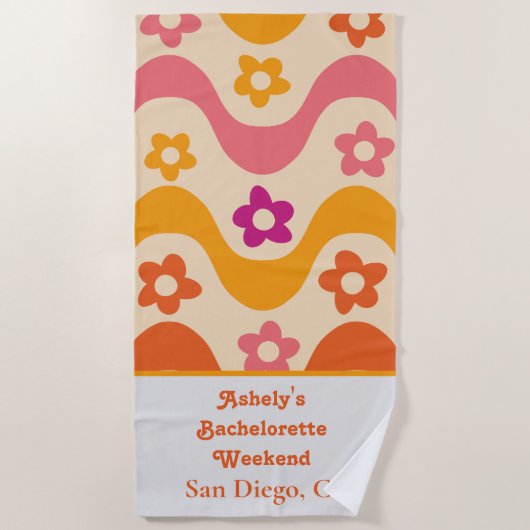 Serviette De Plage Dazed et Engagé rétro les années 70 Bachelorette w (Devant)