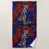 Serviette De Plage Dazzling Belize couleurs drapeau patriotique (Devant)