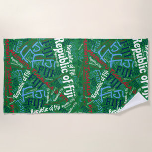 Serviette De Plage Dazzling Fidji couleurs drapeau patriotique