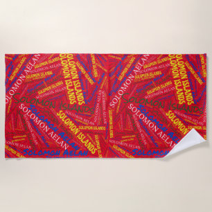 Serviette De Plage Dazzling Îles Salomon couleurs drapeau patriotique