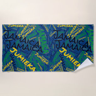 Serviette De Plage Dazzling Jamaïque Drapeaux couleurs Patriotique