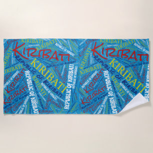 Serviette De Plage Dazzling Kiribati Drapeaux couleurs Patriotique